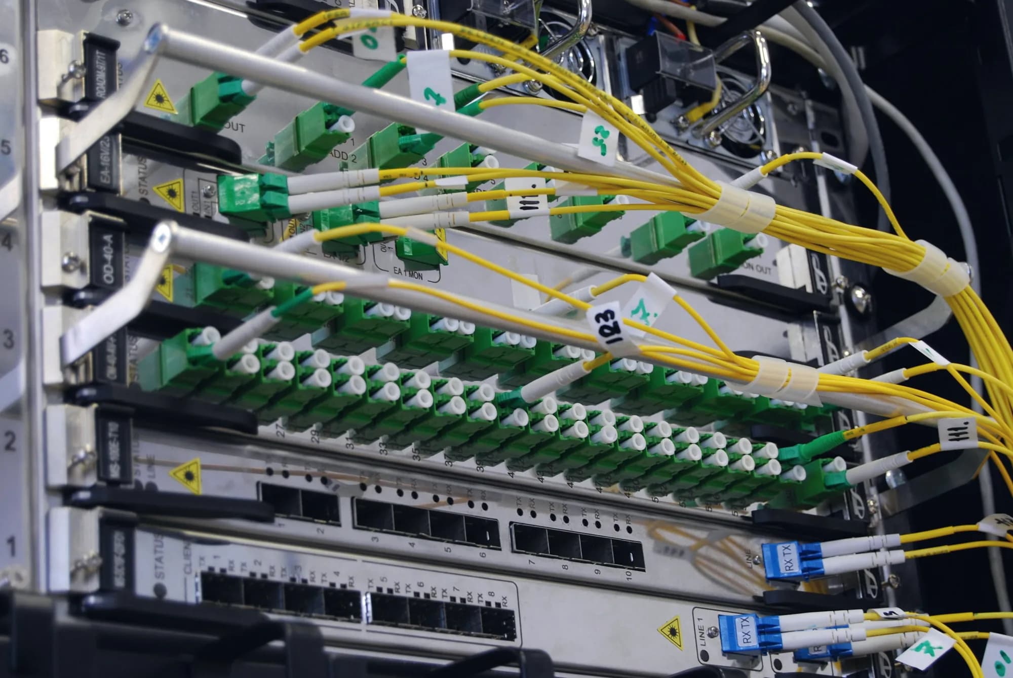 Fiber optic patch panel on the core network